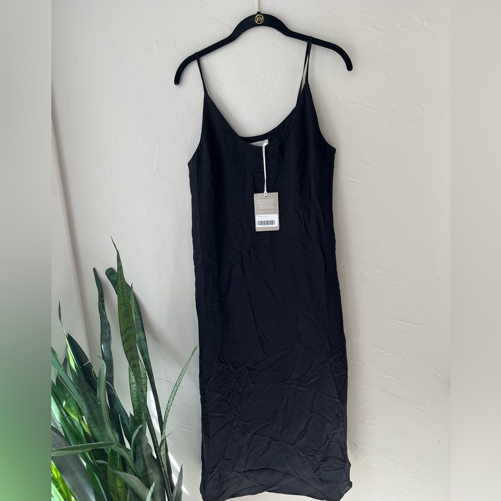 🖤EVERLANE THE HAMMERED SATIN SLIP DRESS BLACK 6 - Picture 8 of 10